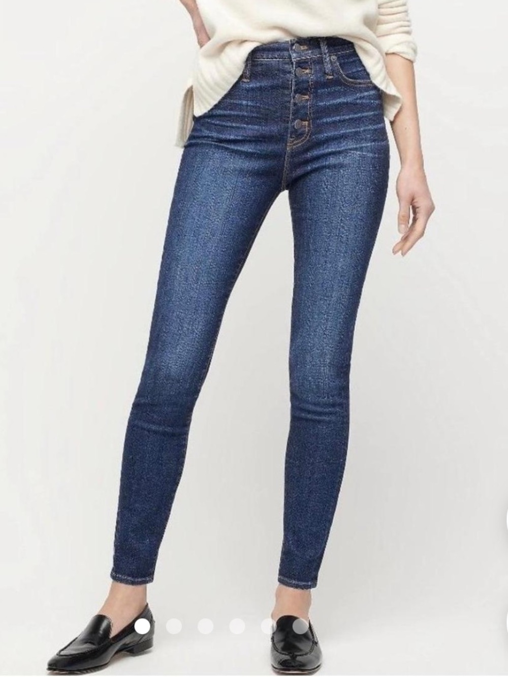 J. Crew Skinny Jeans with High Rise and Button Fly in Medium Blue Wash Size 29